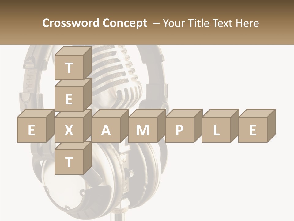 A Microphone With Headphones On Top Of It PowerPoint Template