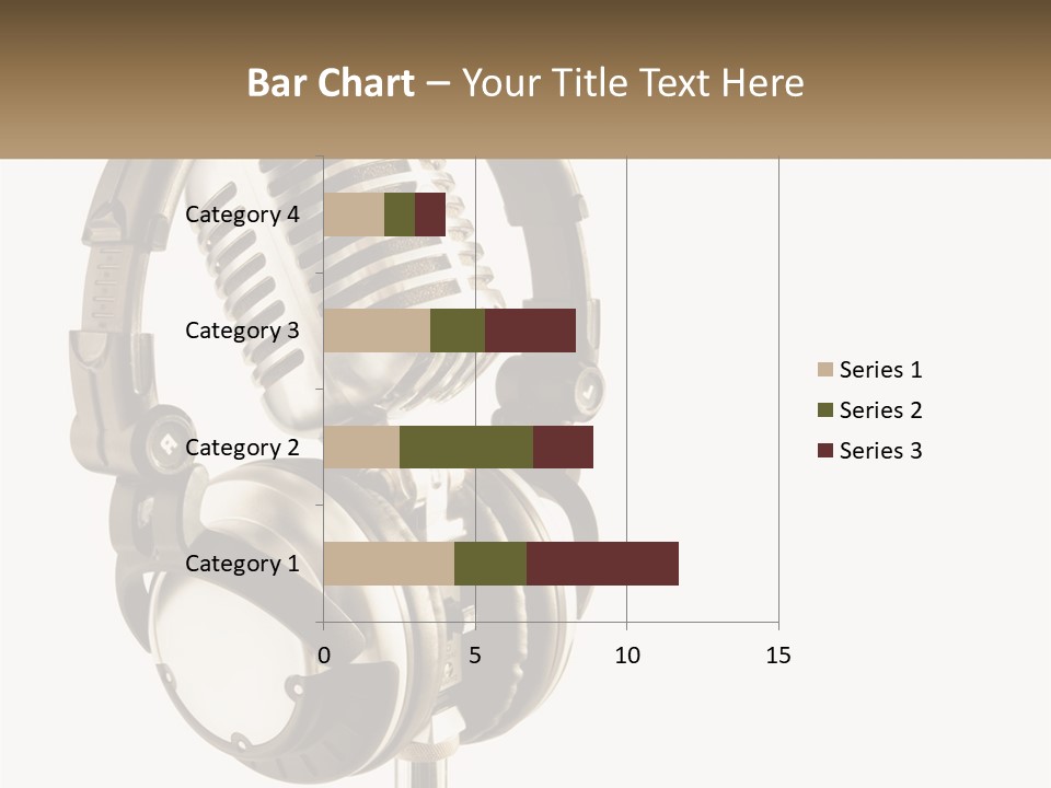 A Microphone With Headphones On Top Of It PowerPoint Template