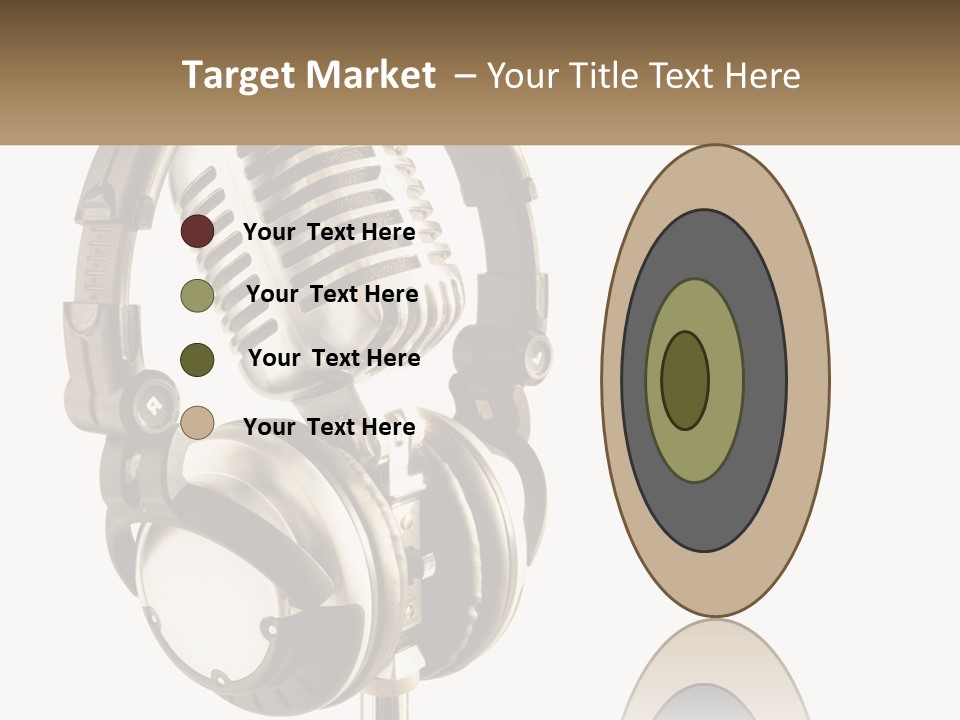 A Microphone With Headphones On Top Of It PowerPoint Template