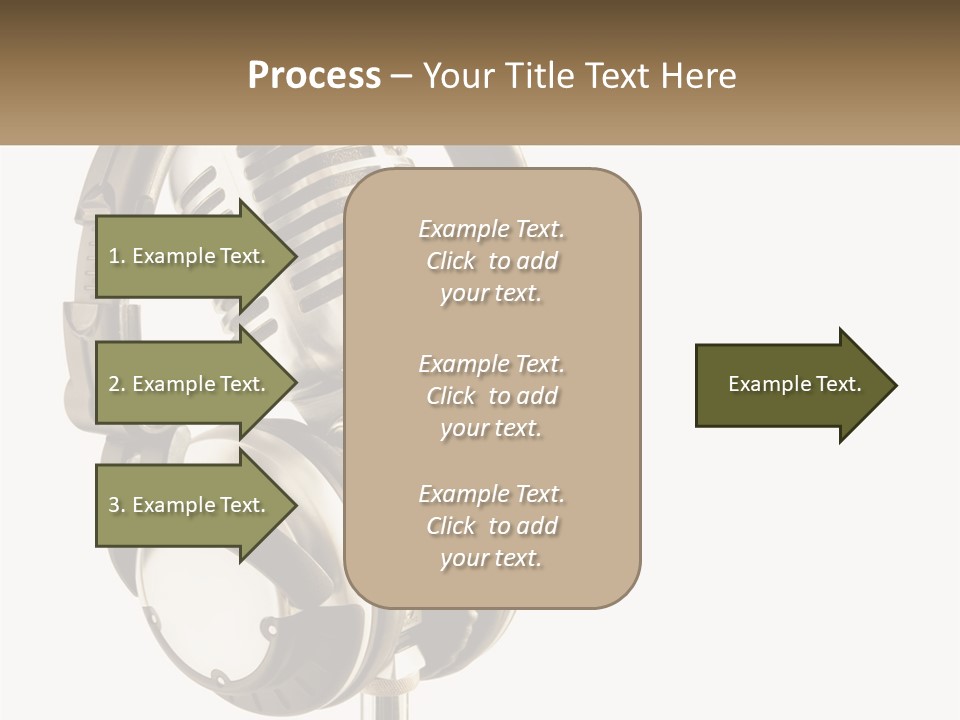 A Microphone With Headphones On Top Of It PowerPoint Template