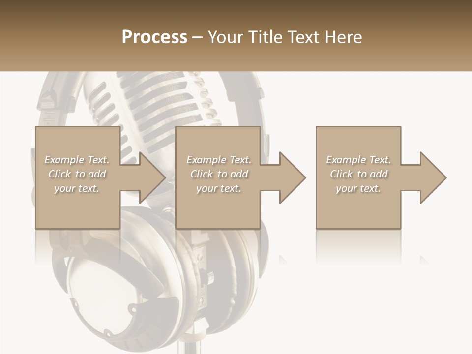 A Microphone With Headphones On Top Of It PowerPoint Template