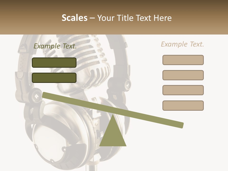 A Microphone With Headphones On Top Of It PowerPoint Template