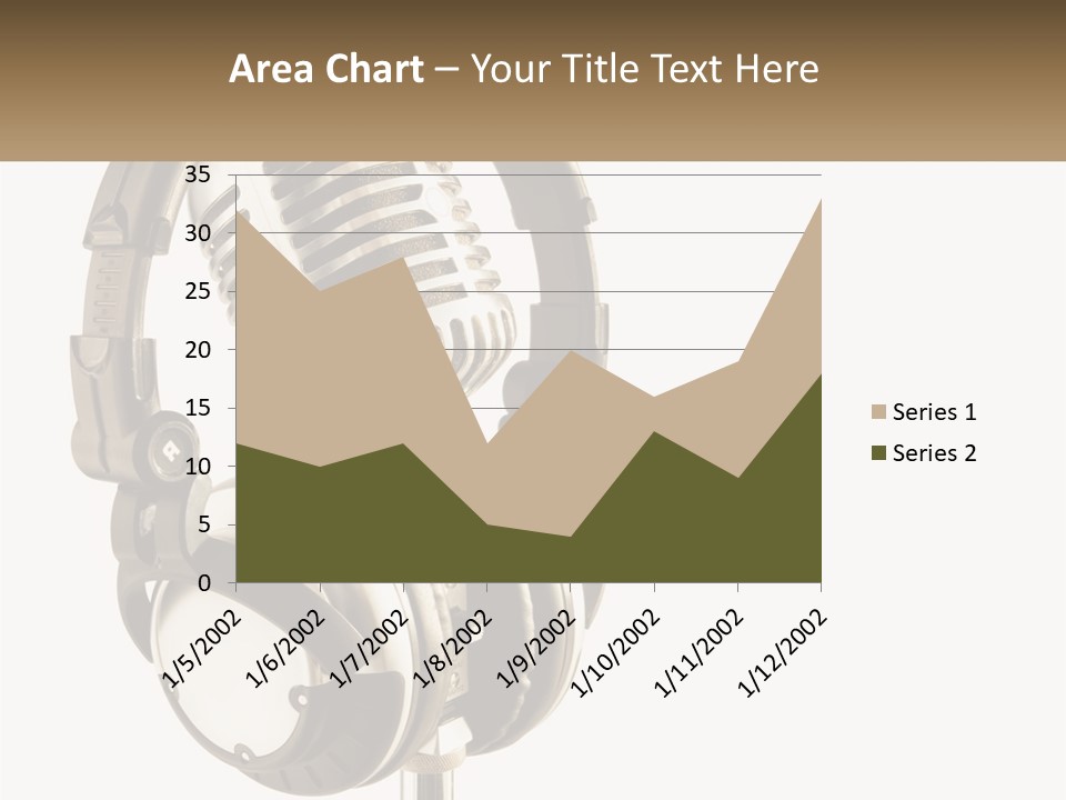 A Microphone With Headphones On Top Of It PowerPoint Template