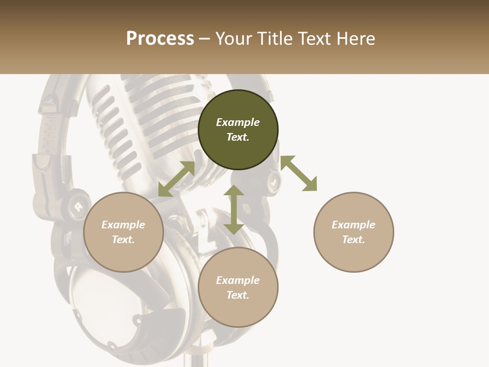 A Microphone With Headphones On Top Of It PowerPoint Template