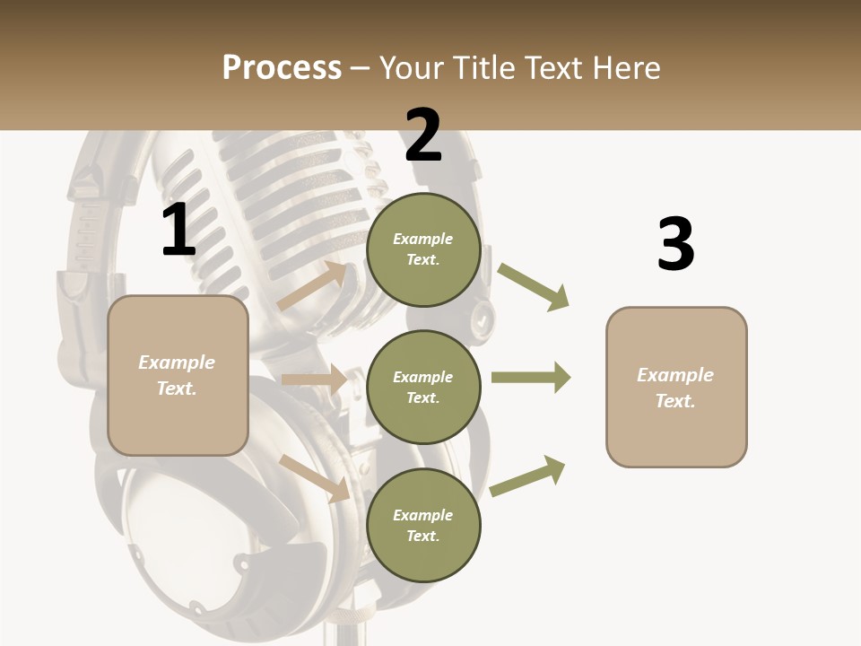 A Microphone With Headphones On Top Of It PowerPoint Template