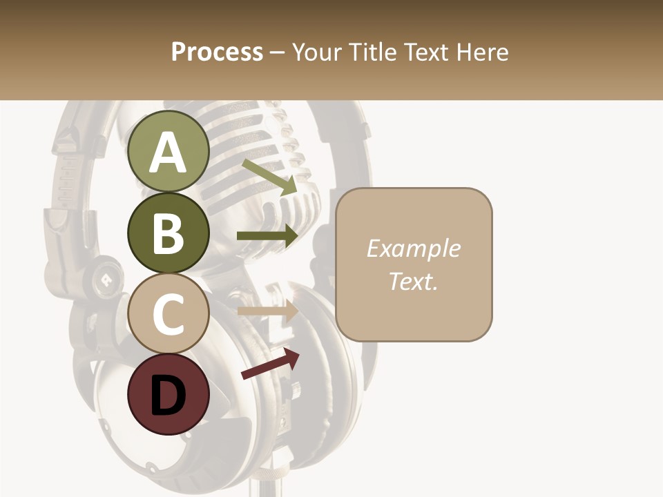 A Microphone With Headphones On Top Of It PowerPoint Template