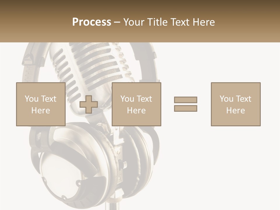 A Microphone With Headphones On Top Of It PowerPoint Template