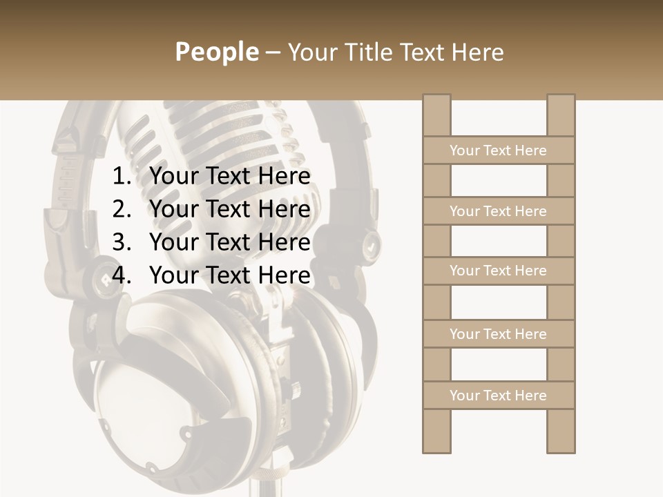 A Microphone With Headphones On Top Of It PowerPoint Template