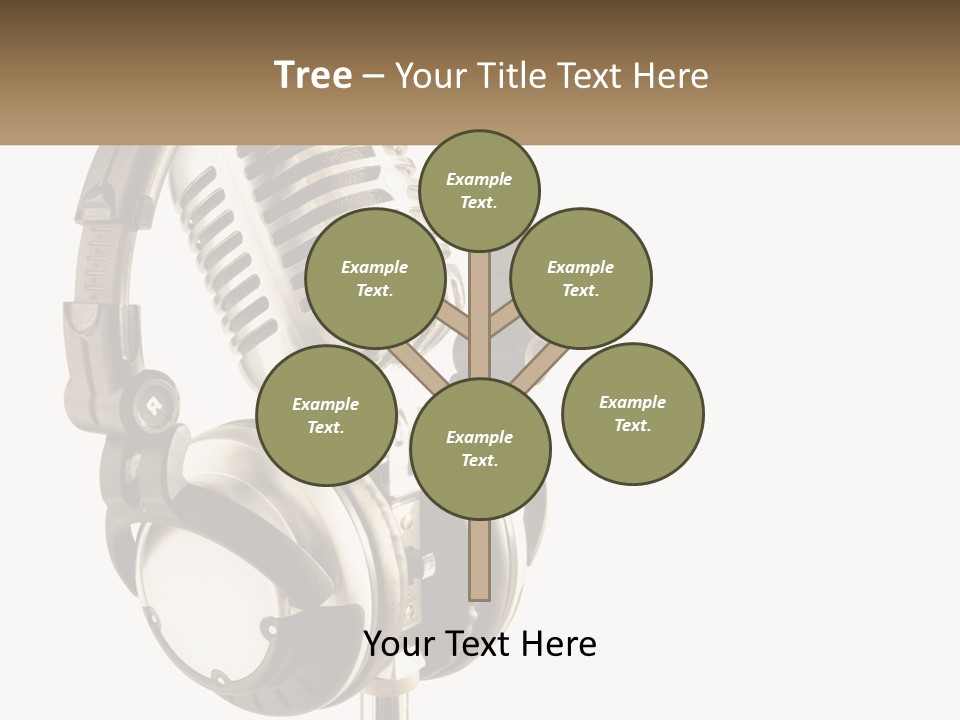 A Microphone With Headphones On Top Of It PowerPoint Template