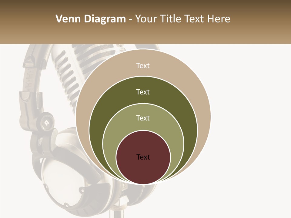 A Microphone With Headphones On Top Of It PowerPoint Template