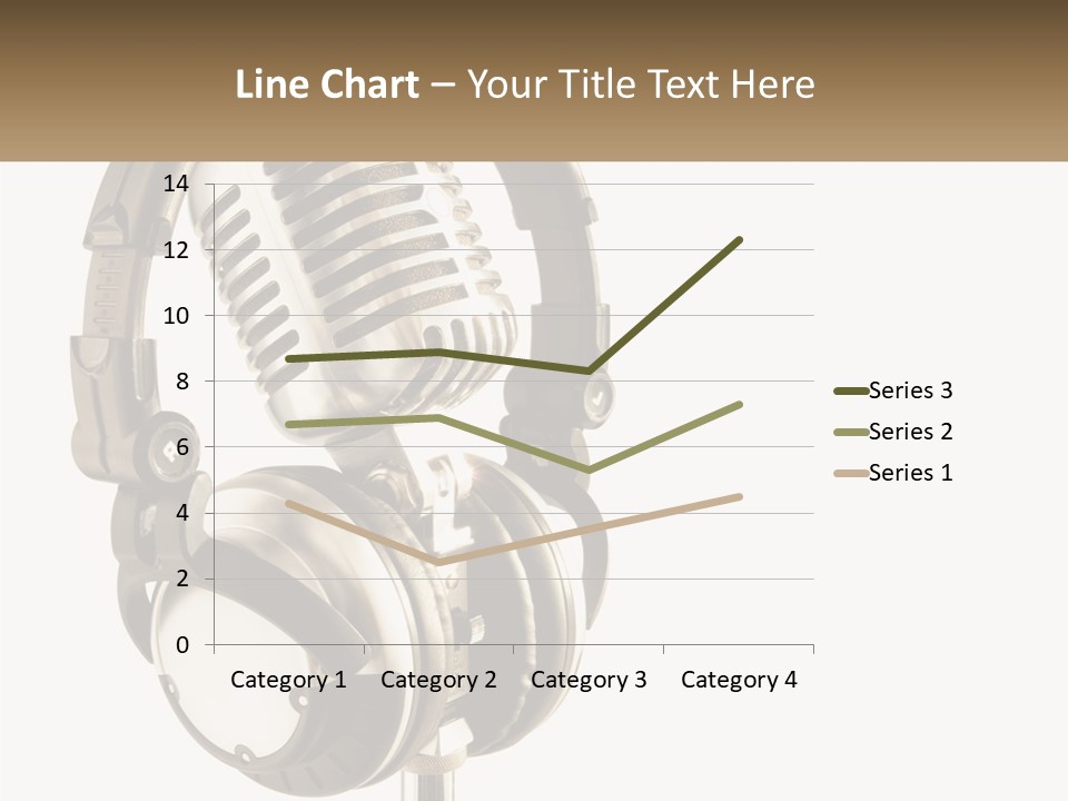 A Microphone With Headphones On Top Of It PowerPoint Template