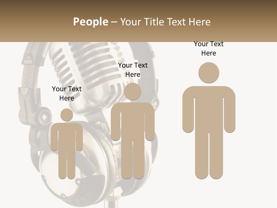A Microphone With Headphones On Top Of It PowerPoint Template