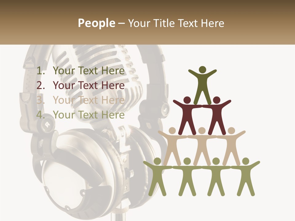 A Microphone With Headphones On Top Of It PowerPoint Template