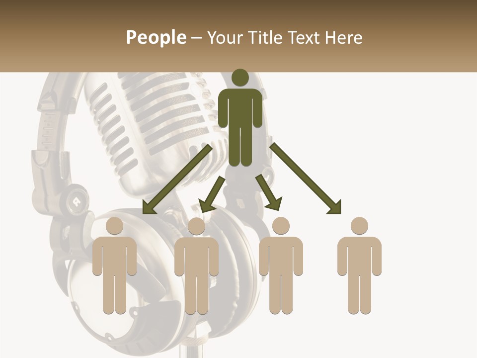 A Microphone With Headphones On Top Of It PowerPoint Template