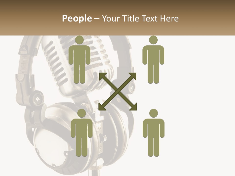 A Microphone With Headphones On Top Of It PowerPoint Template