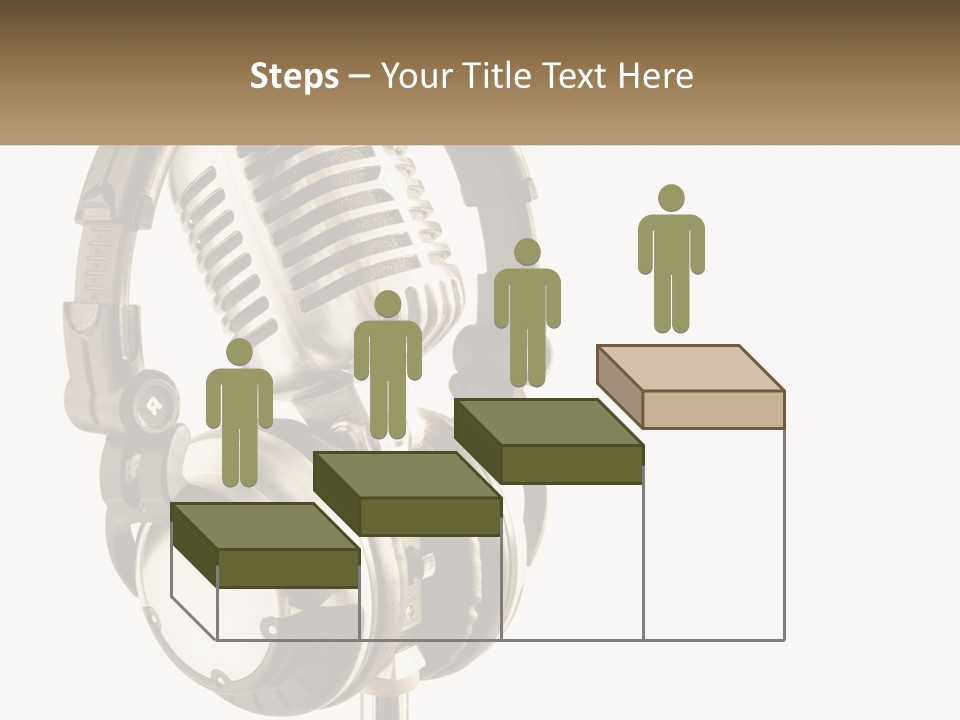 A Microphone With Headphones On Top Of It PowerPoint Template