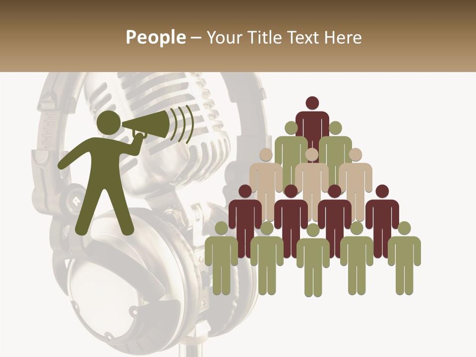 A Microphone With Headphones On Top Of It PowerPoint Template