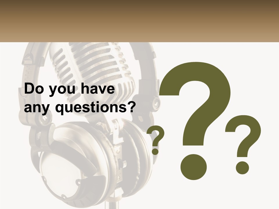 A Microphone With Headphones On Top Of It PowerPoint Template