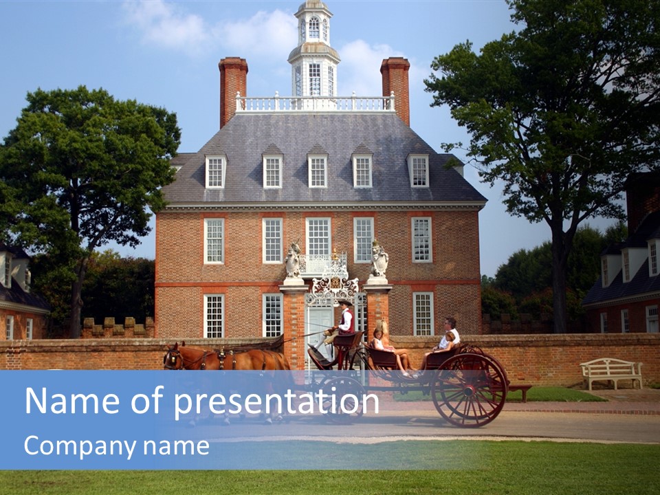 Colonial Virginia Mansion PowerPoint Template