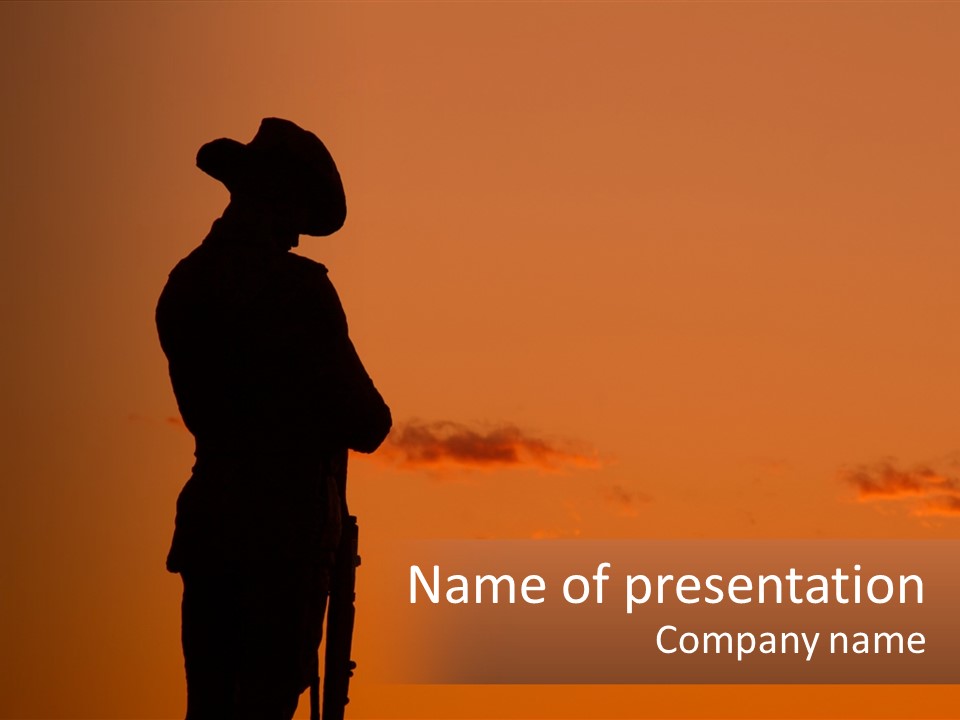 Rifle Soldier Night PowerPoint Template