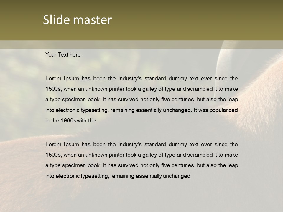 Brown Horns Hoofs PowerPoint Template