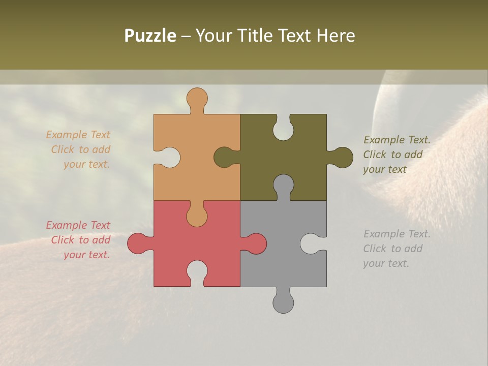 Brown Horns Hoofs PowerPoint Template