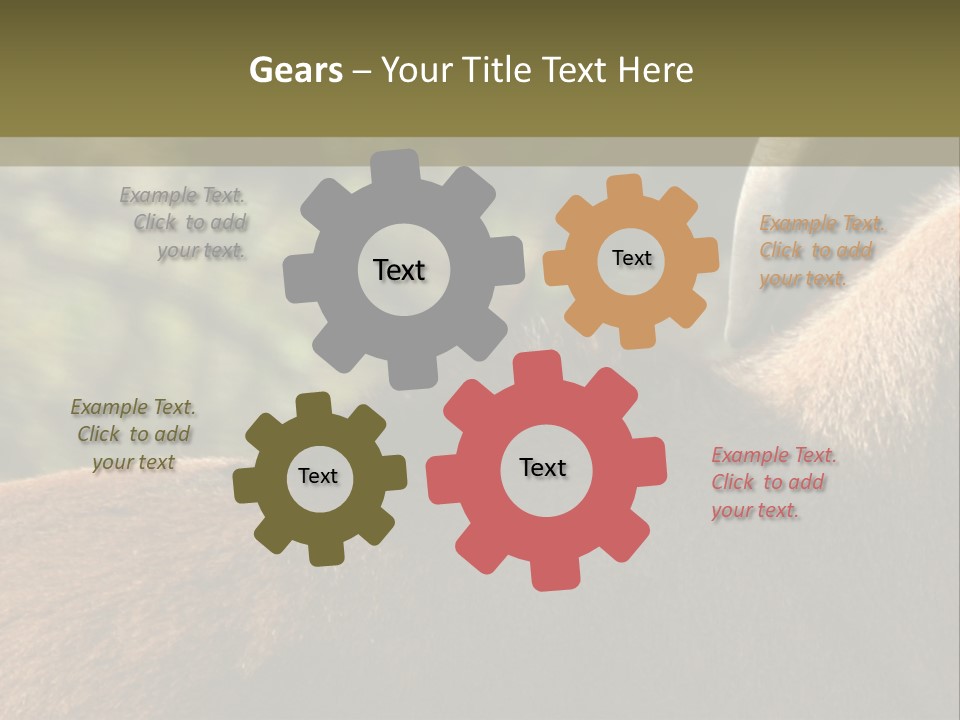 Brown Horns Hoofs PowerPoint Template