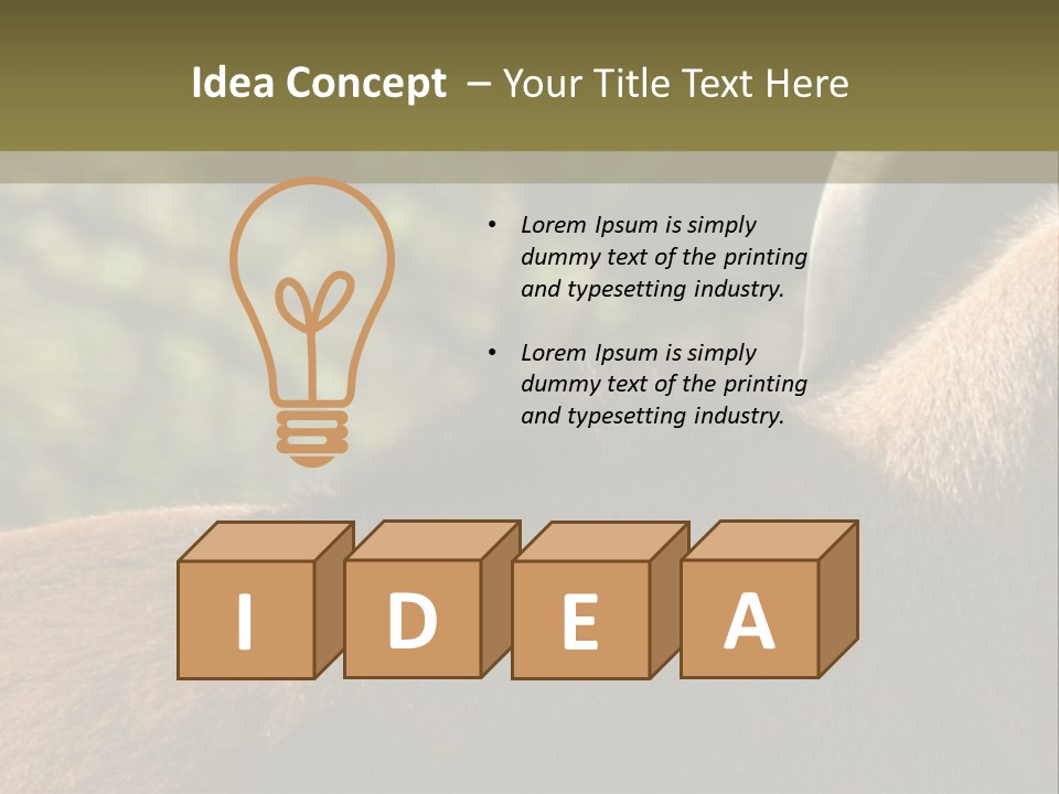 Brown Horns Hoofs PowerPoint Template