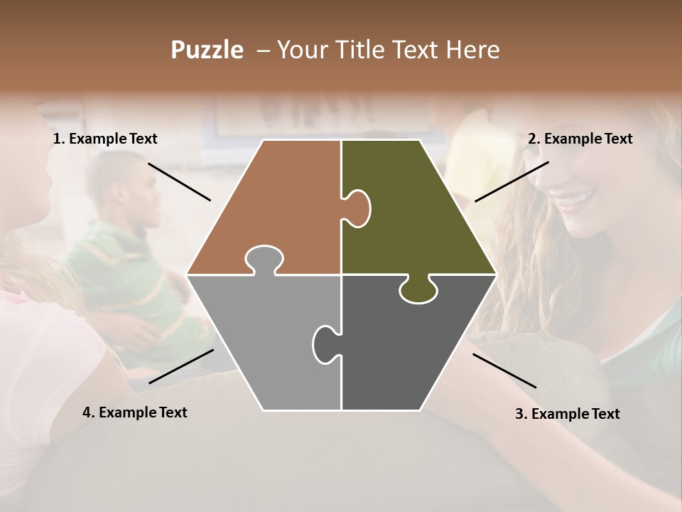 A Woman Sitting On A Couch Looking At A Cell Phone PowerPoint Template