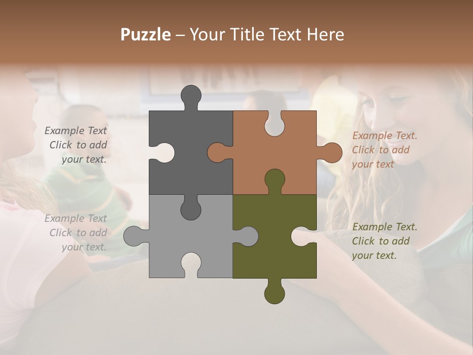 A Woman Sitting On A Couch Looking At A Cell Phone PowerPoint Template