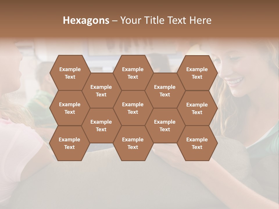 A Woman Sitting On A Couch Looking At A Cell Phone PowerPoint Template