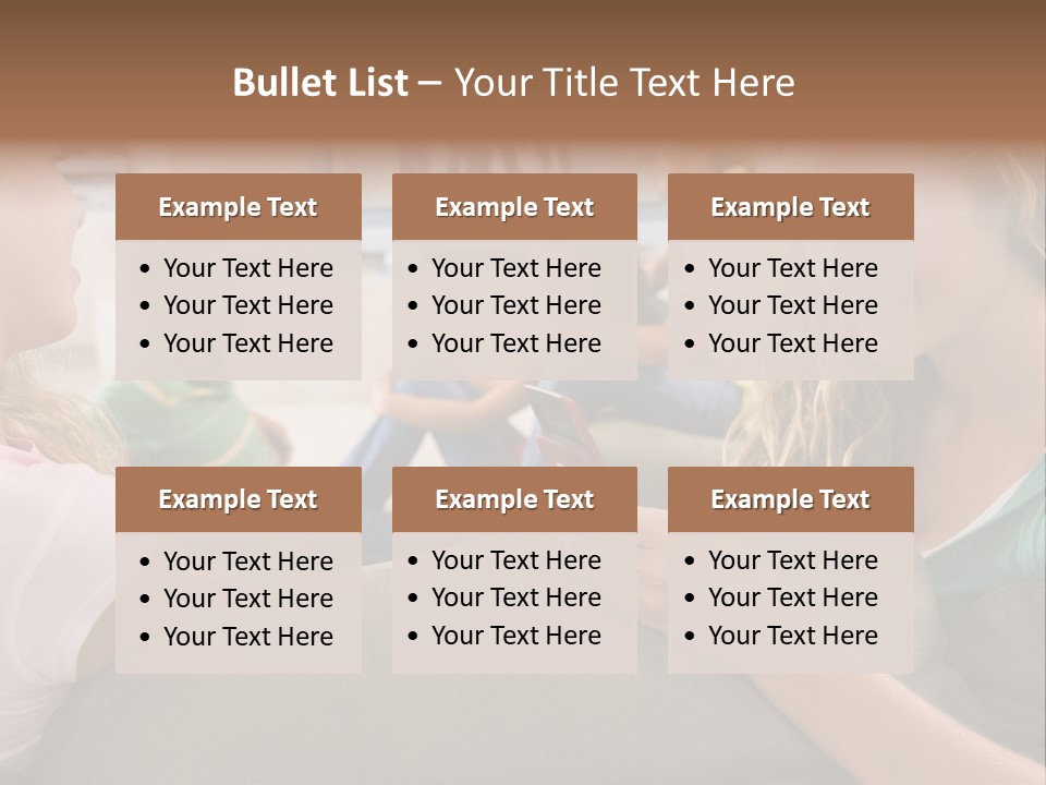 A Woman Sitting On A Couch Looking At A Cell Phone PowerPoint Template