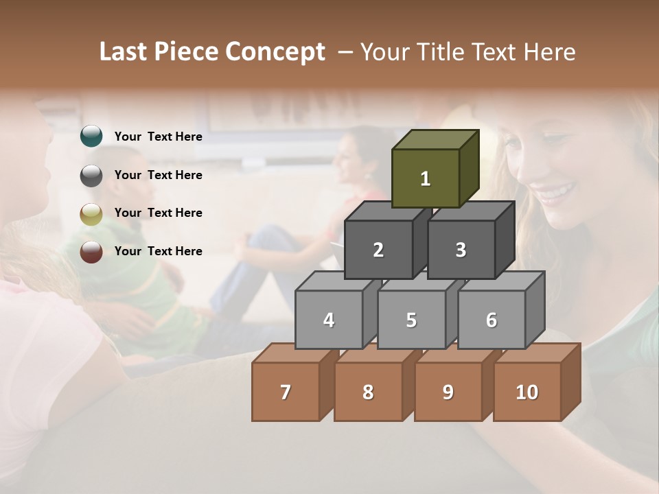 A Woman Sitting On A Couch Looking At A Cell Phone PowerPoint Template