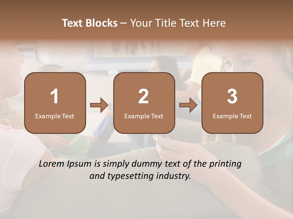 A Woman Sitting On A Couch Looking At A Cell Phone PowerPoint Template