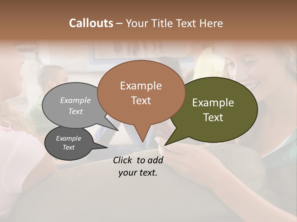 A Woman Sitting On A Couch Looking At A Cell Phone PowerPoint Template