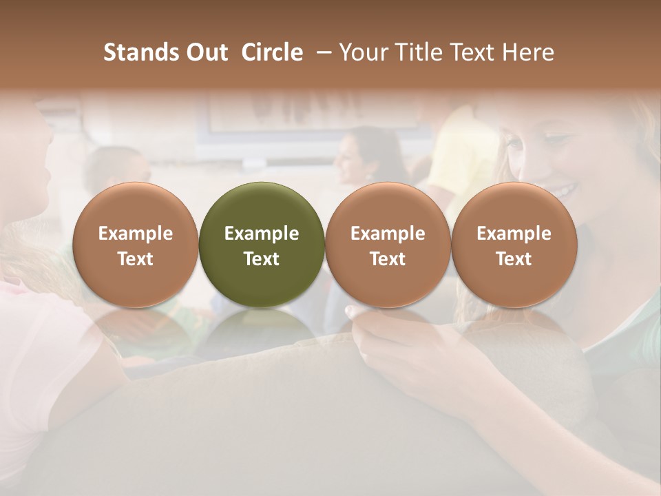 A Woman Sitting On A Couch Looking At A Cell Phone PowerPoint Template