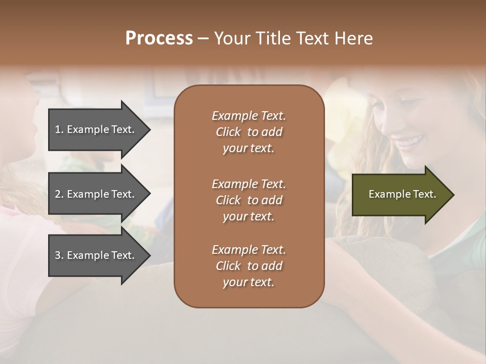 A Woman Sitting On A Couch Looking At A Cell Phone PowerPoint Template