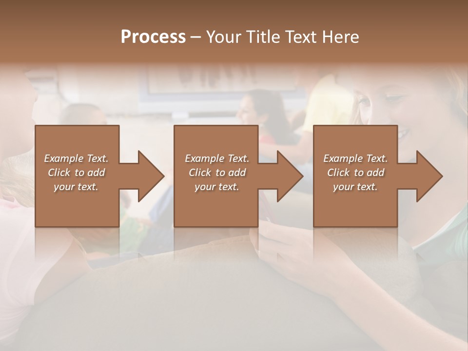 A Woman Sitting On A Couch Looking At A Cell Phone PowerPoint Template