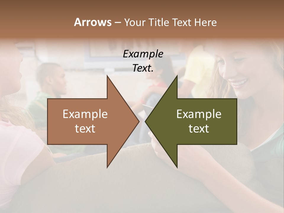 A Woman Sitting On A Couch Looking At A Cell Phone PowerPoint Template