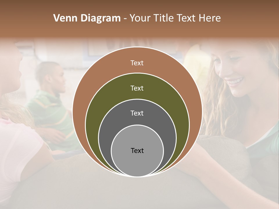 A Woman Sitting On A Couch Looking At A Cell Phone PowerPoint Template