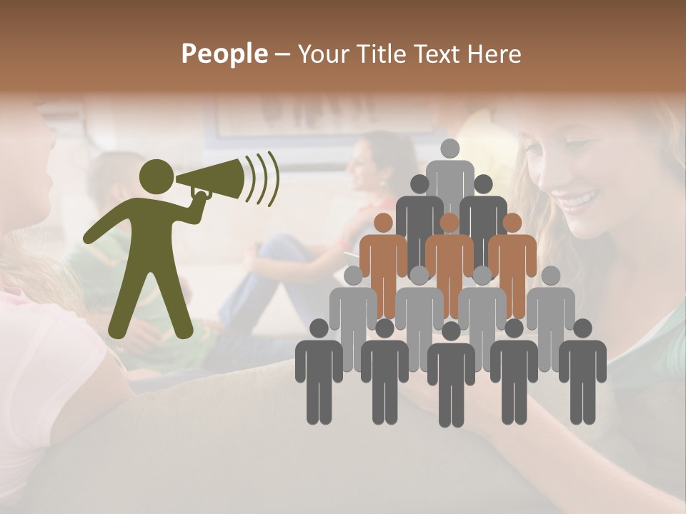 A Woman Sitting On A Couch Looking At A Cell Phone PowerPoint Template