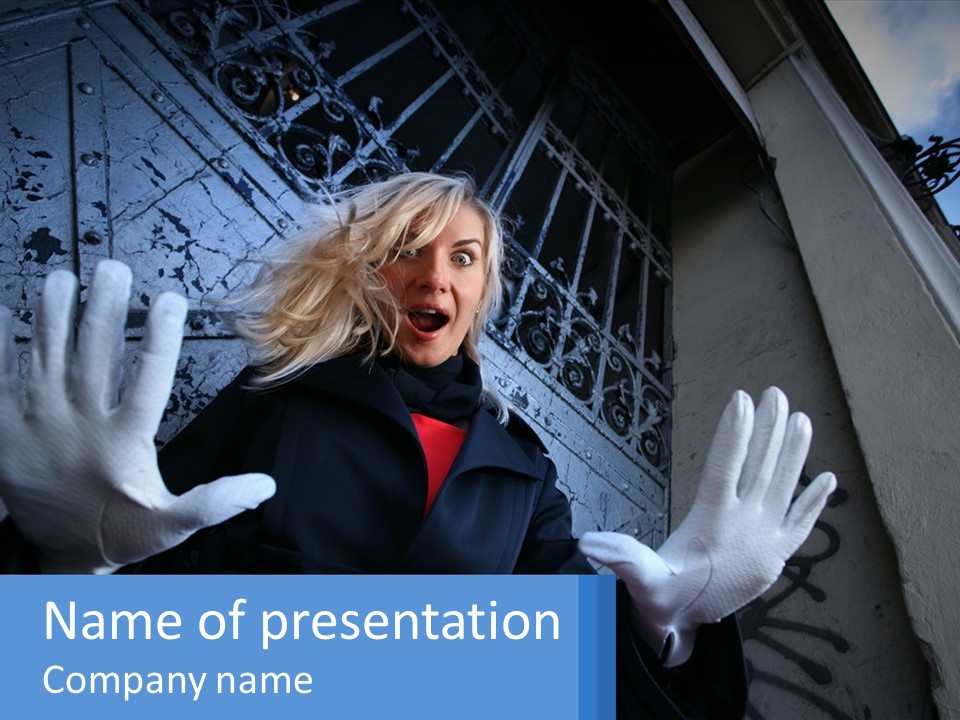 Shout Woman People PowerPoint Template