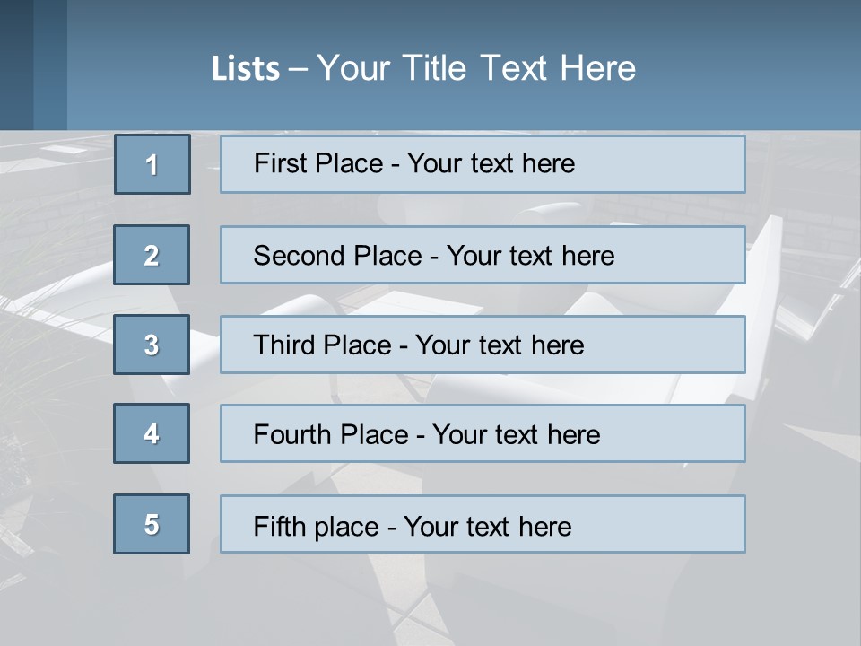 Railing Comfortable Chairs PowerPoint Template