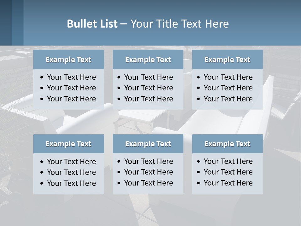Railing Comfortable Chairs PowerPoint Template