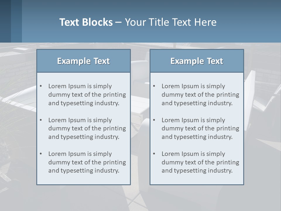 Railing Comfortable Chairs PowerPoint Template