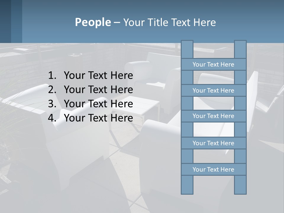 Railing Comfortable Chairs PowerPoint Template