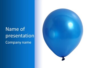 A Blue Balloon With A White Background PowerPoint Template
