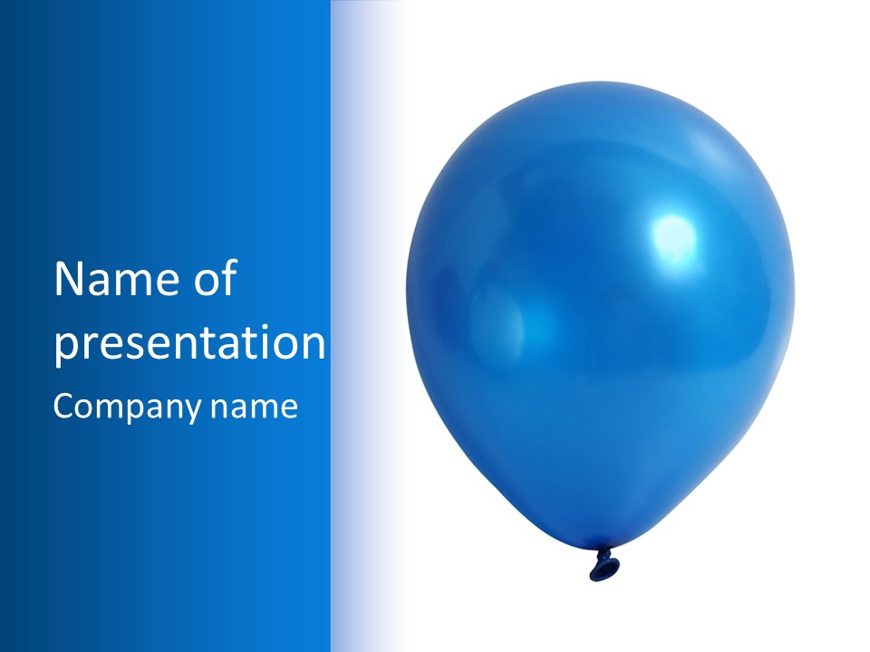 A Blue Balloon With A White Background PowerPoint Template