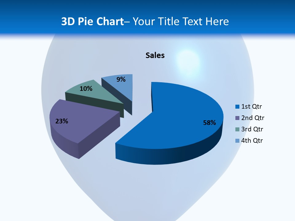 A Blue Balloon With A White Background PowerPoint Template