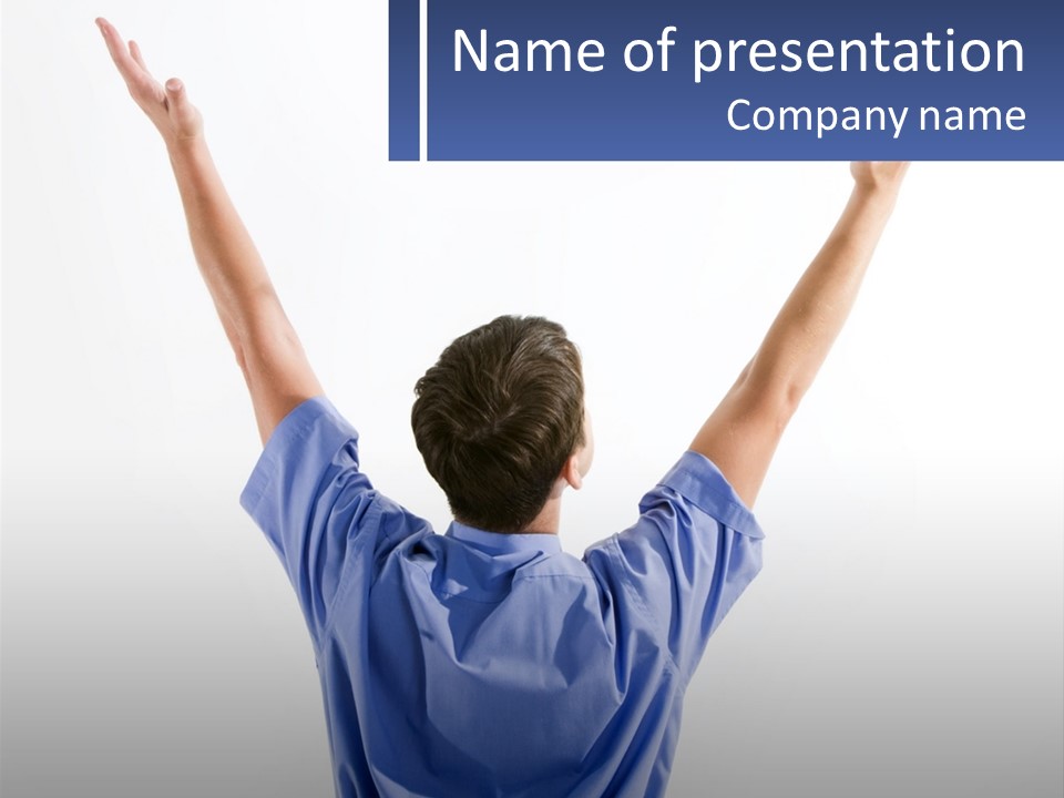 Hand Lad Winner PowerPoint Template